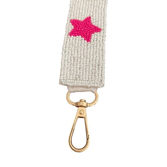 New Taylor Swift "Swiftie" Beaded Pink & White Purse Guitar Strap 47" - Picture 2 of 4